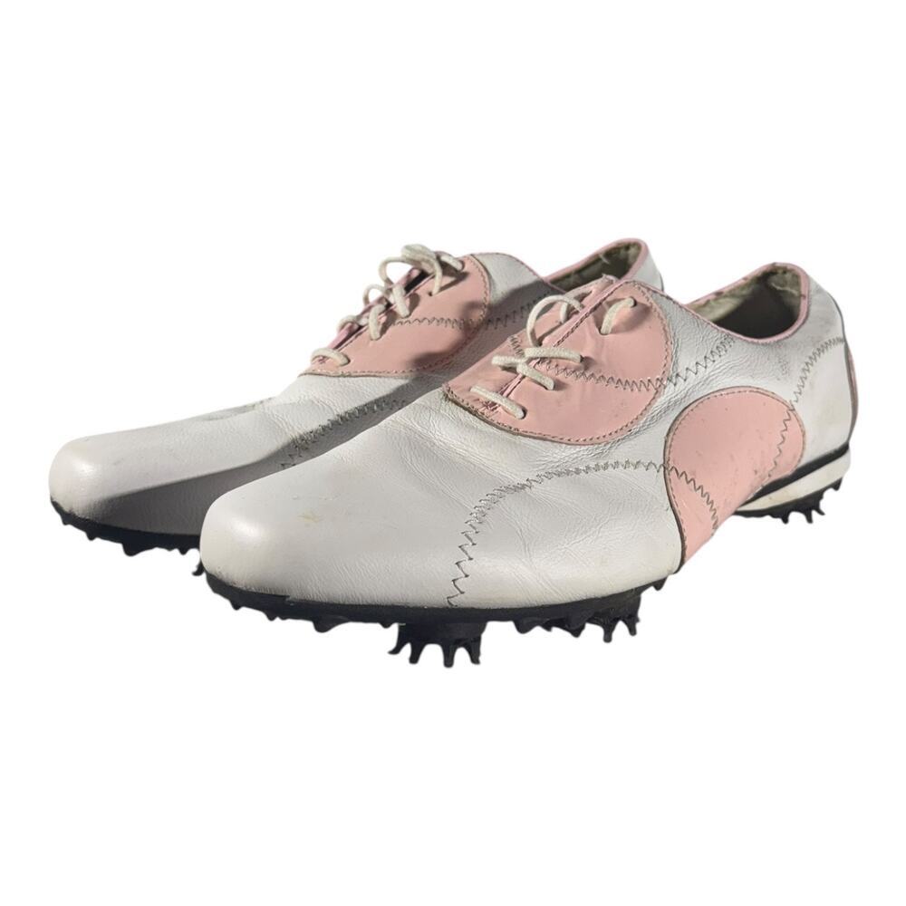 FootJoy LoPro Collection Women's Leather Golf Shoes White Pink Size 10M